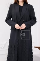 عباية بليزر فاخرة بتخريم دائري وأزرار لامعة وجيوب...