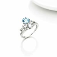 خاتم نسائي من الفضة الاسترليني عيار 925 مرصع بحجر...