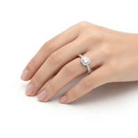 خاتم نسائي من الفضة الاسترليني عيار 925 مرصع بحجر...