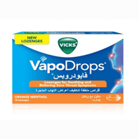Vicks Vapo Drop Orange Menthol Lozenge 16
