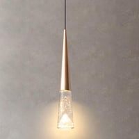 اضاءة علاقي كريستال لون ذهبي حديثة على شكل مخروط