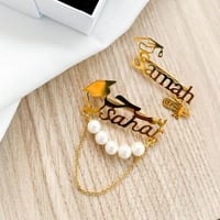 بروش تخرج بالاسم مع لؤلؤ تصميم فخم