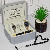 طقم ساعات للعرسان رجالي ونسائي بالاسم