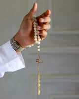 سبحه حجر هيماتيت فخمة بالاسم