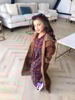 فروة بني اطفال شتوي بالاسم