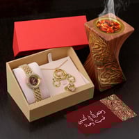 طقم هدايا نسائي ساعه مع اكسسوارات