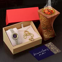 طقم هدايا نسائي ساعه مع اكسسوارات