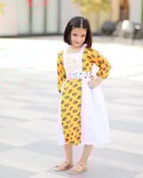 فستان شالكي رمضاني برتقالي /ابيض