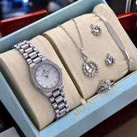 طقم ساعه مذمع اكسسوارات نسائي هديه مميز