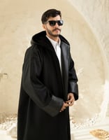 فروه شتوي رجالي مزين باطراف جلد