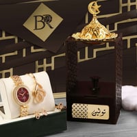 طقم هدايا نسائي ساعه مع اكسسوارات
