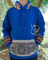 بلوفر شتوي رجالي ازرق بأطراف السدو