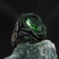 خاتم فاخر من الفضة الإسترلينية مصاغة بنقش راقي و م...