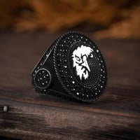 خاتم راقي من الفضة الخالصة بالكامل بتصميم فخم شكل...