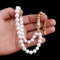 سبح فريدة من أحجار اللؤلؤ الطبيعي وبرأس وفواصل من...