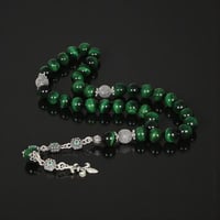 سبحة راقية من أحجار عقيق عين النمر الطبيعي برأس مم...