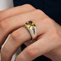 خاتم راقي بحجر سترين أنيق و مصاغ من الفضة الإسترلي...