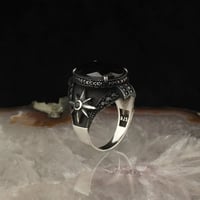 خاتم راقي من الفضة الإسترلينية الخالصة مرصع بحجر ز...