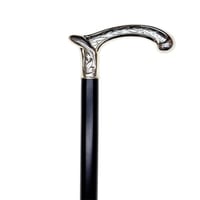 عصا إسبانية مطلية فضة من خشب الزان بتصميم راقي ومم...