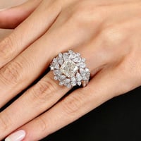 خاتم نسائي فخم من الفضة الخالصة وأحجار السواروفيسك...