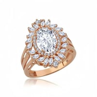 خاتم راقي فضة خالصة مطلية ذهب مرصع بأحجار سوارفيسك...