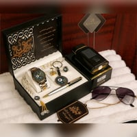 أطقم هدايا عيدية فخمة بساعة رجالية مع إكسسوارات أن...