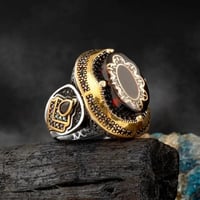 خاتم فاخر بصياغة مميزة من الفضة الإسترلينية مرصع ب...