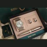 طقم ساعة راقي بتفاصيل عصرية فخمة مع إكسسوارات متنا...