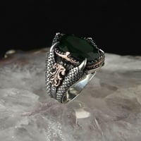 خاتم راقي فضة إسترلينية خالصة تصميم مخلب النسر - ب...