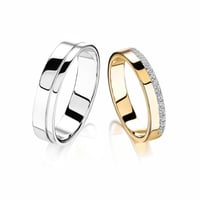 دبلتين رجالية ونسائية راقية فضة إيطالية مطلية ذهب...