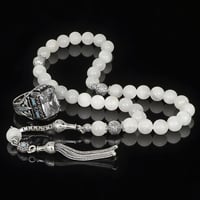 طقم راقي من الفضة الخالصة يضم خاتمًا مرصعًا بحجر ا...