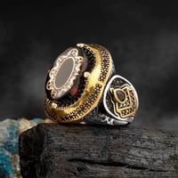 خاتم فاخر بصياغة مميزة من الفضة الإسترلينية مرصع ب...