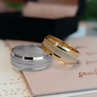 دبل راقية فضة إيطالية مطلية ذهب ومطعمة بفصوص السوا...