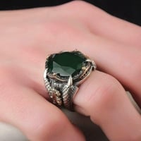 خاتم راقي فضة إسترلينية خالصة تصميم مخلب النسر - ب...