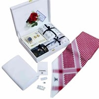 بوكس رجالي فاخر | قماش كوري وشماغ وطقم ساعة وعطر ب...