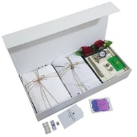 بوكس رجالي فاخر صيفي | قماش كوري مع شال وطقم ساعات...