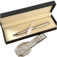 طقم رجالي بالاسم – ساعة وقلم داخل علبة فخمة