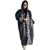 فروة نسائية مخملية شتوية — ثقيلة وفاخرة بنقشة السد...