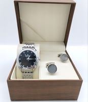 طقم ساعه رجالي فخامة وجمال بتصميم حديث