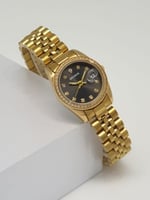 ساعة نسائيه فصوص موديل رولكس بتصميم انيق ماركة برو...