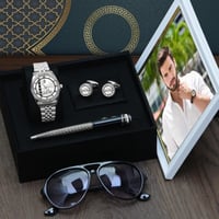 طقم ساعات رجالي عصري يشمل ساعه رجاليه مع اطقم اكسس...