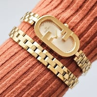 ساعة نسائية استيل لفتين شكل فند