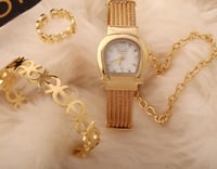 طقم اكسسوارات وساعة نسائية