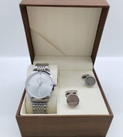 طقم ساعه رجالي فخامة وجمال بتصميم حديث