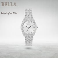 ساعة نسائية بالون الفضي مينا ء ابيض