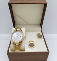 طقم ساعه رجالي فخامة وجمال بتصميم حديث