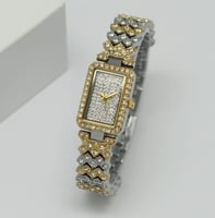 ساعة نسائية سهرة بالون ذهبي و فضي