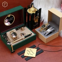 أطقم ساعات زوجية فخمة مع مجموعة إكسسورات بتصميم خا...