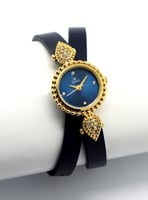 ساعة نسائيه جلد لفتين جديده