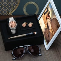 طقم ساعات رجالي عصري يشمل ساعه رجاليه مع اطقم اكسس...